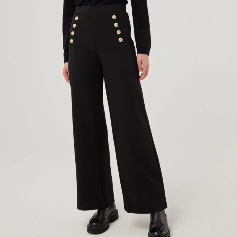 NWOT Misha Collections Black trouser gold buttons size XS